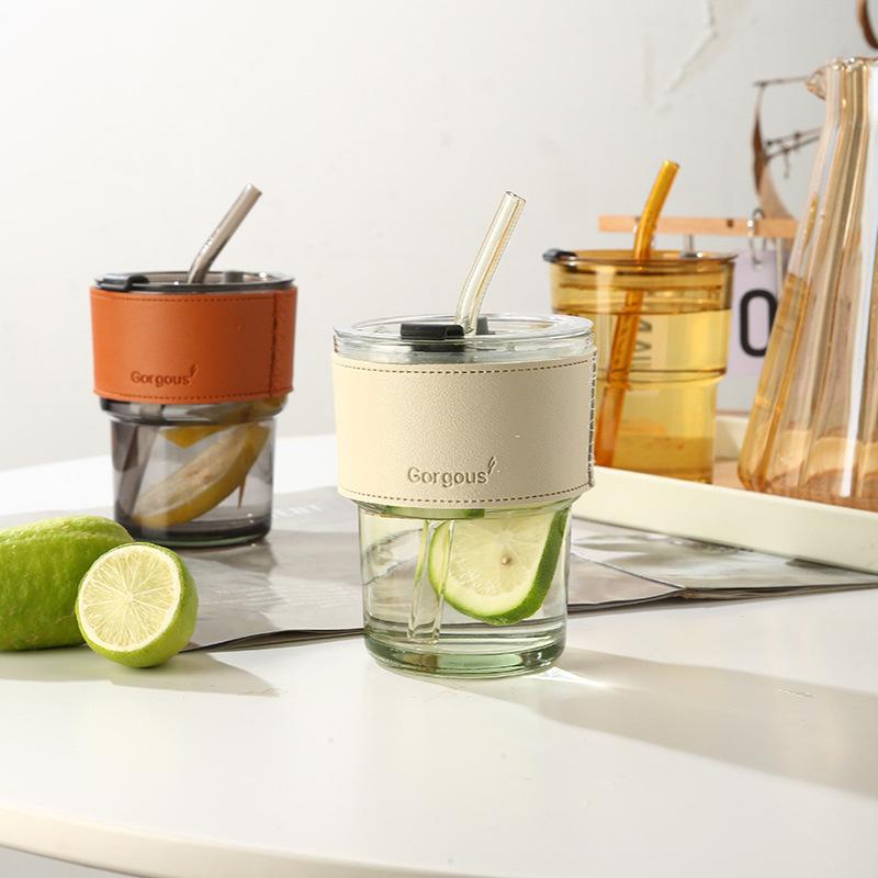 Trendy Bamboo Glass Cup: Stylish Women's Coffee & Beverage Gift