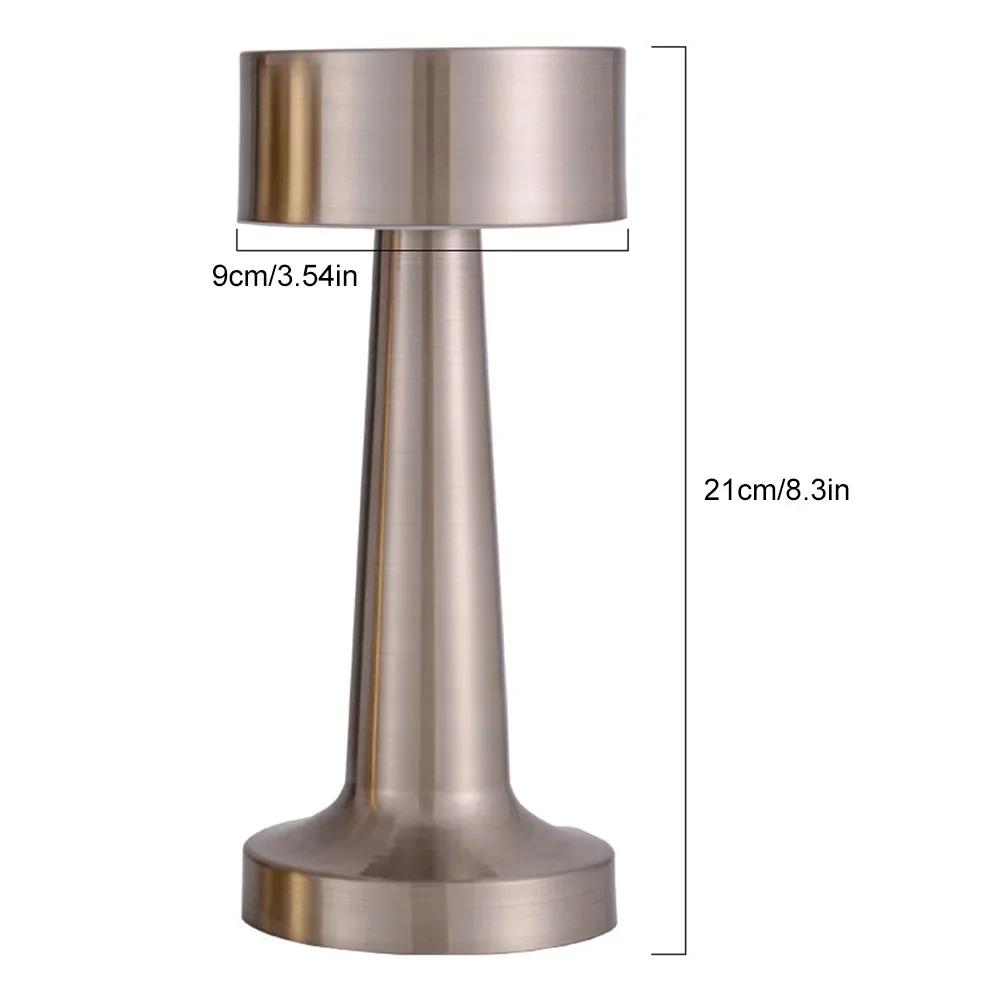 Rechargeable Retro Table Lamp Metal Touch Decor for Bar Coffee Table Restaurant Decoration Light Desk LED Night Lights Bedroom