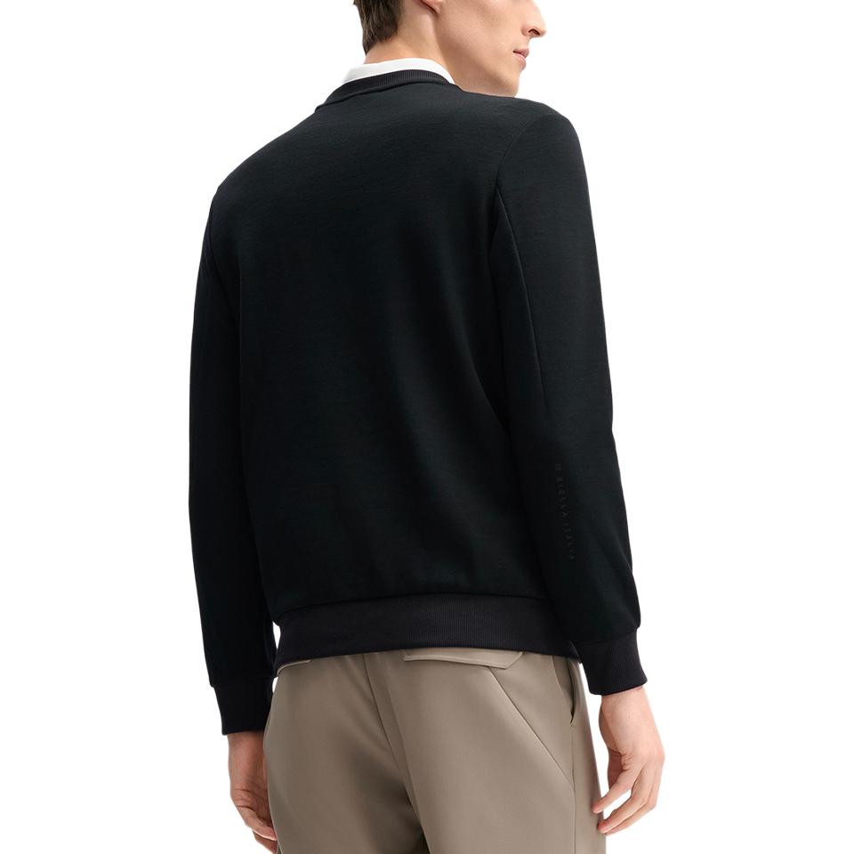 Fila Blue Series Business Round Neck Comfortable Long Sleeve Sweatshirt Men Sweatshirt Black F11M512207F-BK