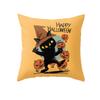 Halloween Cat Pumpkin Peach Velvet Fabric Pillowcase Funny Cartoon Image Decorative Cushion Pillowcase