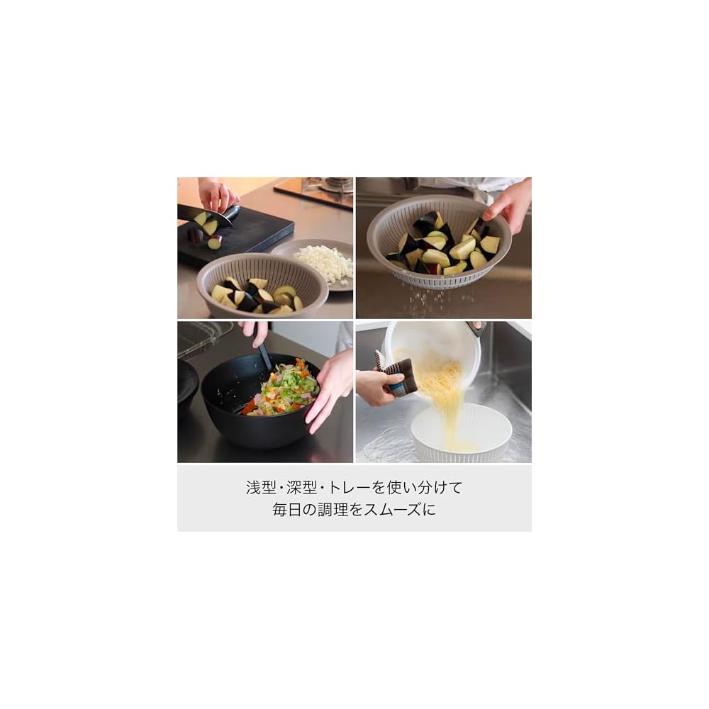 Like-it Colander Bowl 6-Piece Set, Made in Japan, Approx. 236cm Diameter, Microwave and Dishwasher