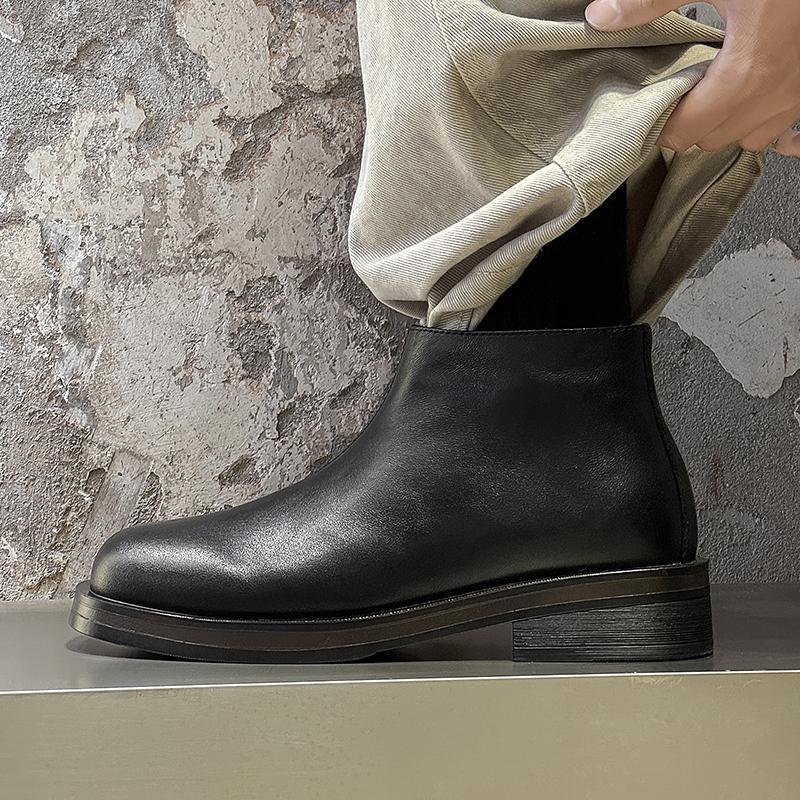 Men's Autumn and Winter Leather Shoes Designer Luxury Style Office or Work Outdoor Street 38-46 Quality Short Boots