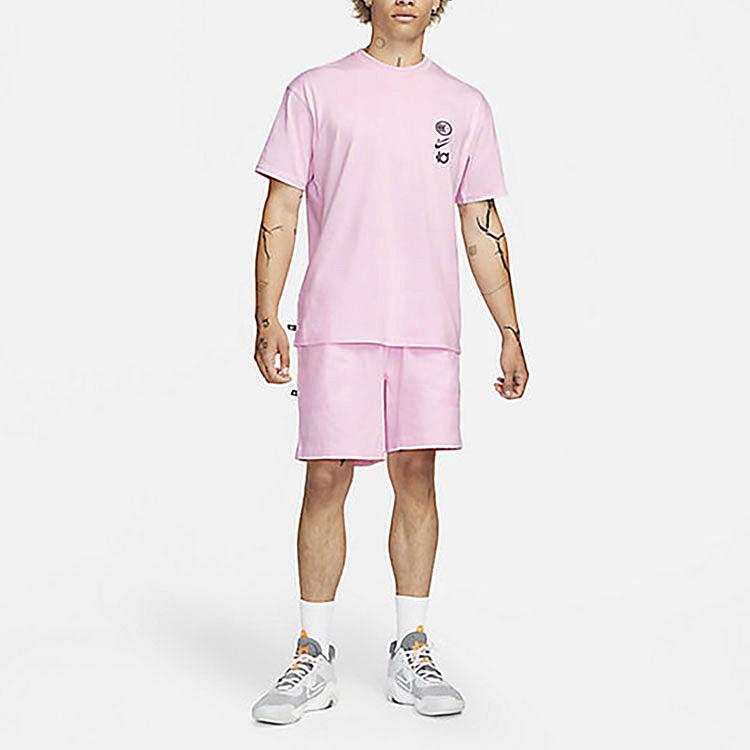 Nike Letter Print Loose Basketball Short-Sleeve T-Shirt Men Tops Pink FD0061-663
