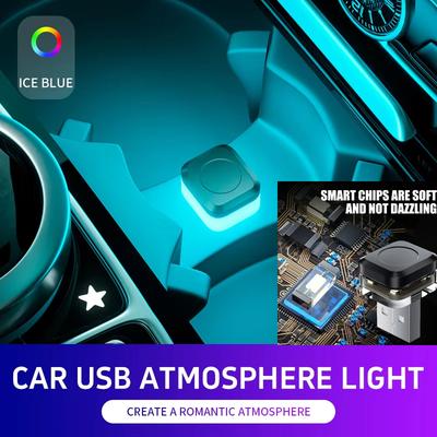 New Car USB Ambient Light Mini LED Decorative Atmosphere Lamps For Auto Interior Environment Light Auto Reading Lamp Plug Play