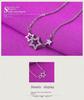 Silver-Plated Clavicle Necklace with Stone Stars - Cute Korean Jewelry Birthday Gift