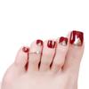 Glue Manicure Full Cover False Nails Gold Powder False Toenails Short Nails Patch Fake Toe Nails