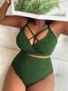 Women's Solid Color Swimwear Swimsuit Two Piece Beachwear Bikini Plus Size Bathing Suits