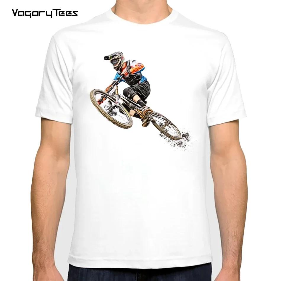 Summer Men T-shirt Downhill Biking Print Casual Heartbeat Stimulation Exercise Male Harajuku Tshirt  Men Clothing