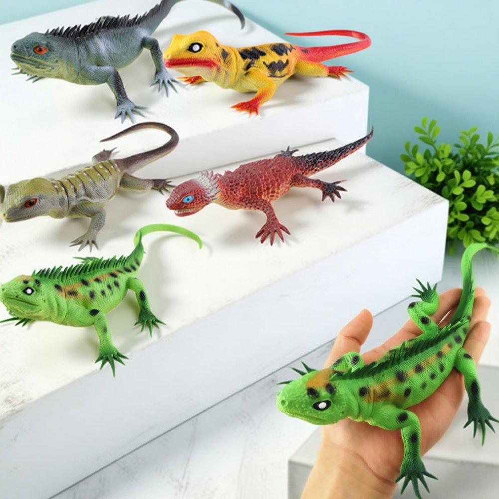 1PCS Soft Rubber Lizard Toy Realistic Squeak Simulation Reptile Sensory Play Prank Prop Cognitive Learning Desktop Decoration