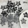 5Pcs Girls Black Gray Star Hair Pins Cool Charm Aesthetic Bb Hair Clip For Women Pentagram Harajuku Trendy Hair Accessories