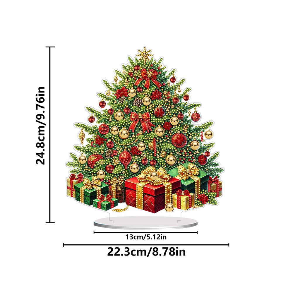 2D Flat Xmas DIY Diamond Painting Tabletop Ornaments Kit Diamond Painting Desktop Ornaments Kit for Home Office Desktop Decor