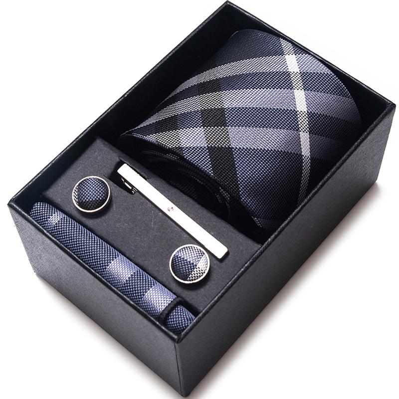 Gift Box Men'S 8Cm Tie Business Dress Jacquard Yarn Business Career Tie Set Men