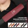 For Mercedes Benz Car Logo Leather Car Safety Belt Shoulder Pads Auto Accessories W202 W212 W126 W140 W168 W177 CLS GLE GLC GLS