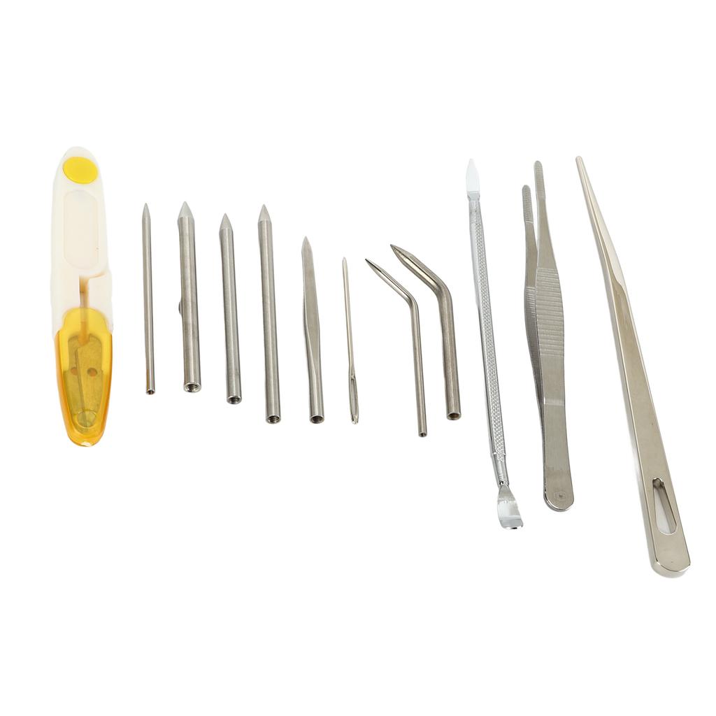 12Pcs Multifunctional Paracord Needles Set Stainless Steel Paracord Stitching Lacing Needles Smoothing Knotters Tool