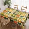Geometric Color Rectangle Table Cloth for Table Decor Kitchen Dining Waterproof Reusable Tablecloth for Table Indoor Outdoor