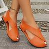 Literary Retro Women Sandals Soft Sole Casual Girl Ugly Cute Shoes Summer New Flat Heel Peep Toe Sandals Minimalist Rome Shoes