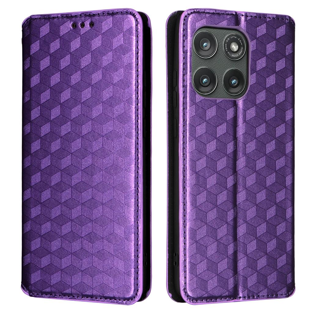 For Motorola Edge (2025) 5G/Edge (Gen 6) Case Wallet Rhombus Imprinted Leather Phone Cover