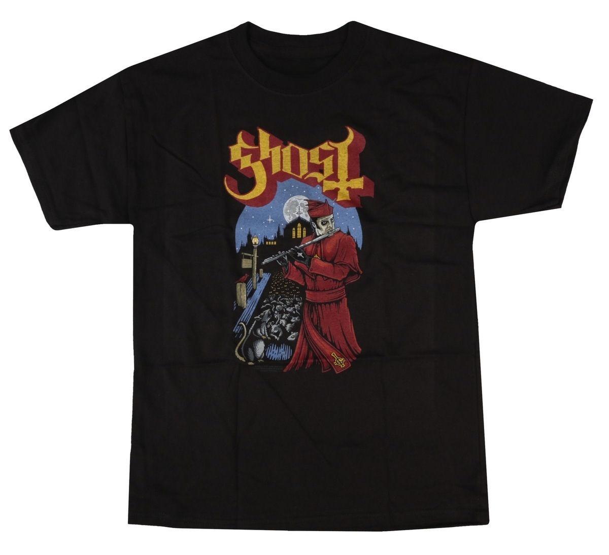 Ghost Papa Emeritus Piper Print Cotton TShirt Swedish Rock Band Unisex Short Sleeve Tee S