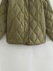 2024 Autumn/Winter Plus Size Women's European & American Diamond Pattern Quilted Cotton Jacket