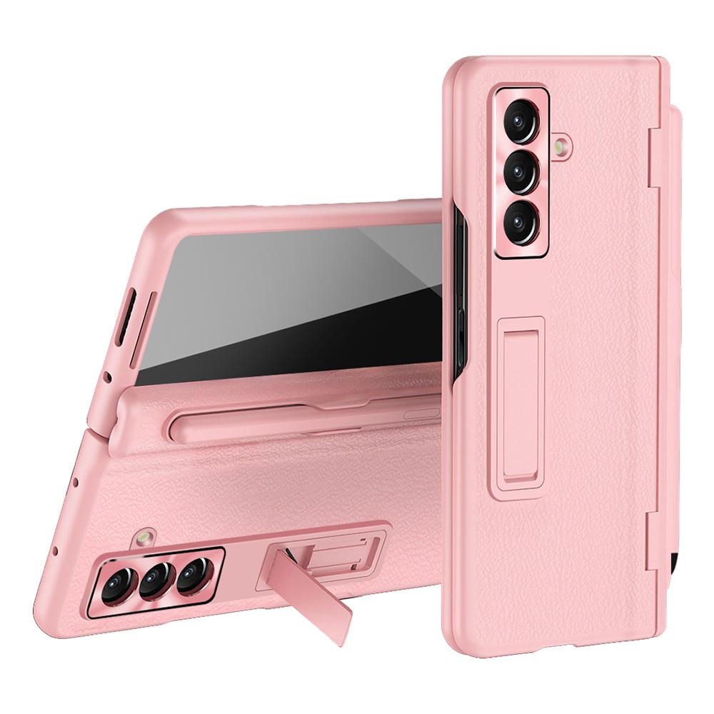 For Samsung Galaxy Z Fold7 5G Case Kickstand PC+PU Leather Folding Phone Cover with Screen Protector and Stylus