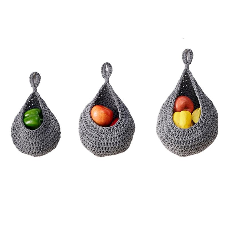Handmade Macrame Hanging Fruit Basket Wall Decor Creative Nest Net Storage Bag Kitchen Organizer