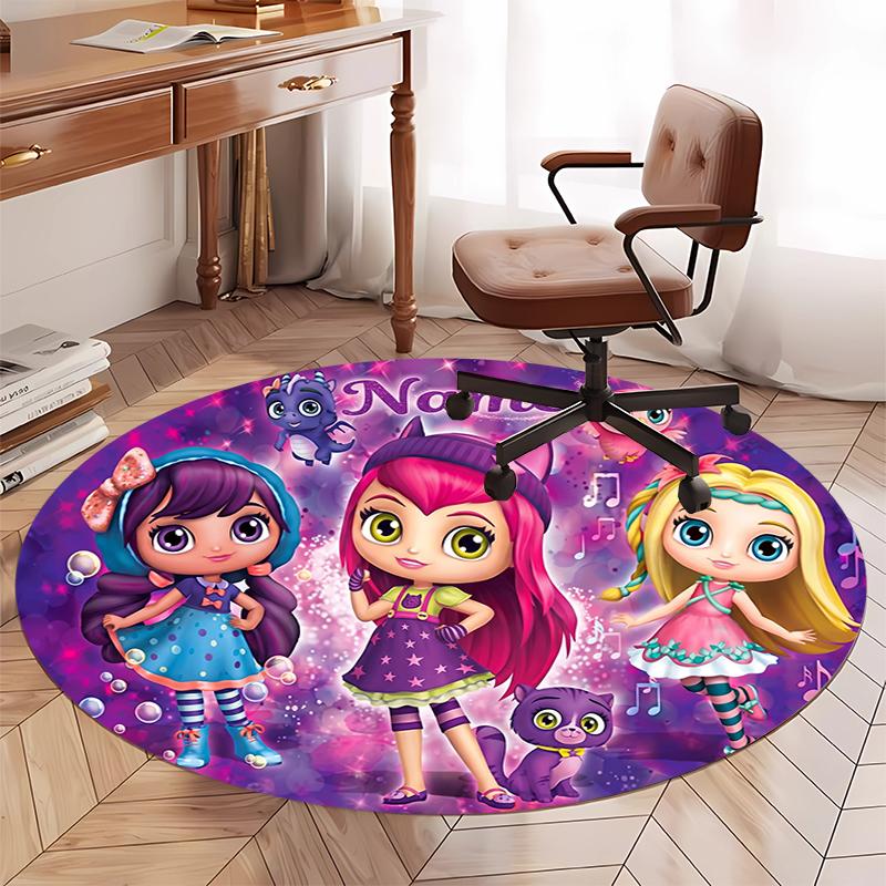 Custom Name Little Charmers Printed Round Rug Carpet Chair Rug Area Rug Entryway Doormats,for Office Chair Living Room Bedroom Kitchen Room.