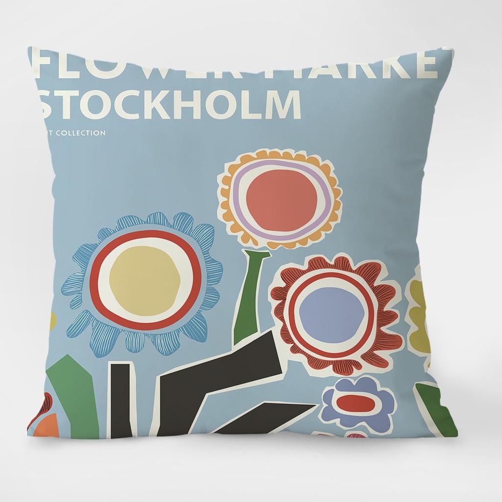 Spring Pastoral Light Luxury Pattern Decorative Pillowcase Living Room Bedroom Square Cushion Pillowcase