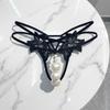 Low-waist Women's Thong Flower Mesh Lace Briefs Fashion Pearl Lace Underwear  Summer Spring