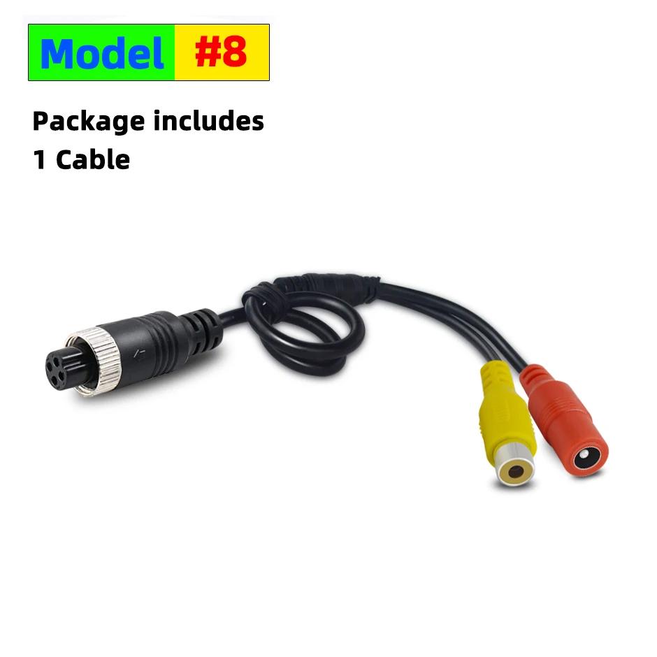 Cable Plug Adapter 4Pin Aviation Head Male/Female to RCA AV/Female DC Multiple Converter For Car Rear Backup Camera Monitor