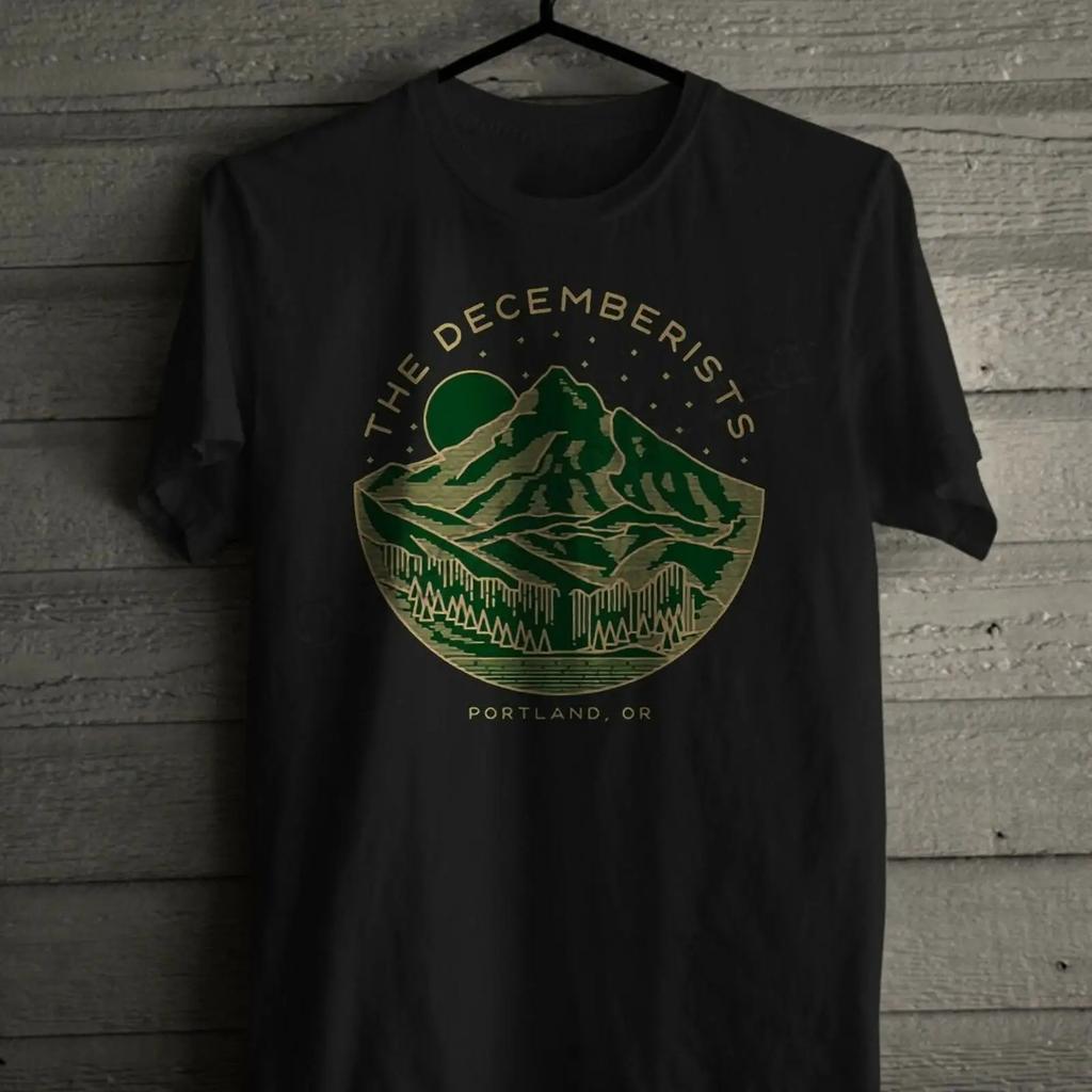 The DECEMBERISTS logo rock band king is dead Unisexs T shirt vintage Washed Stylish Casual Unisex fashion Versatile Slightly Soft