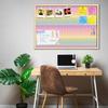 Artzfolio Wavey | Bulletin Board Notice Pin Board | Vision Soft Board Combo With Thumb Push Pins & Sticky Notes | Natura