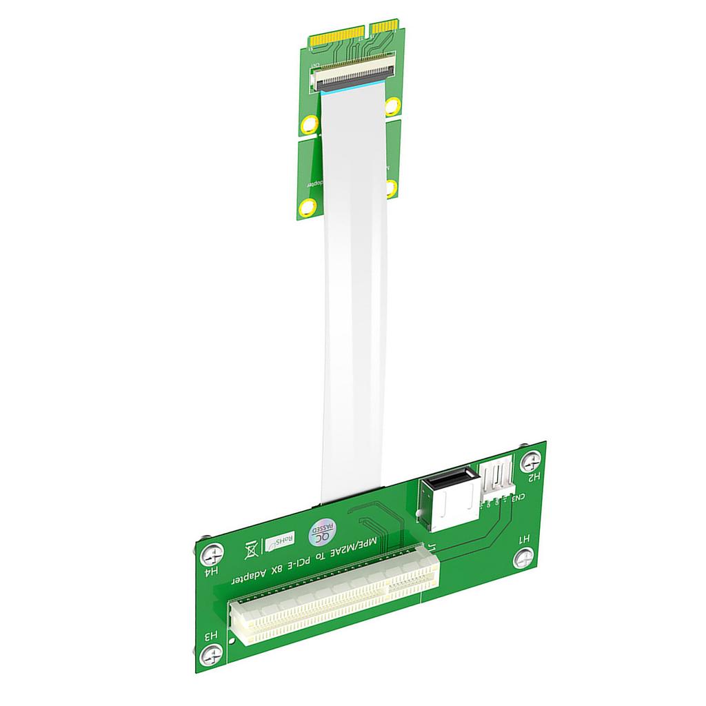 Mini PCIE to PCIExpress X8 Adapter with USB2.0 Board Extension Cable 4Pin Power Magnetic Pad Vertical Install
