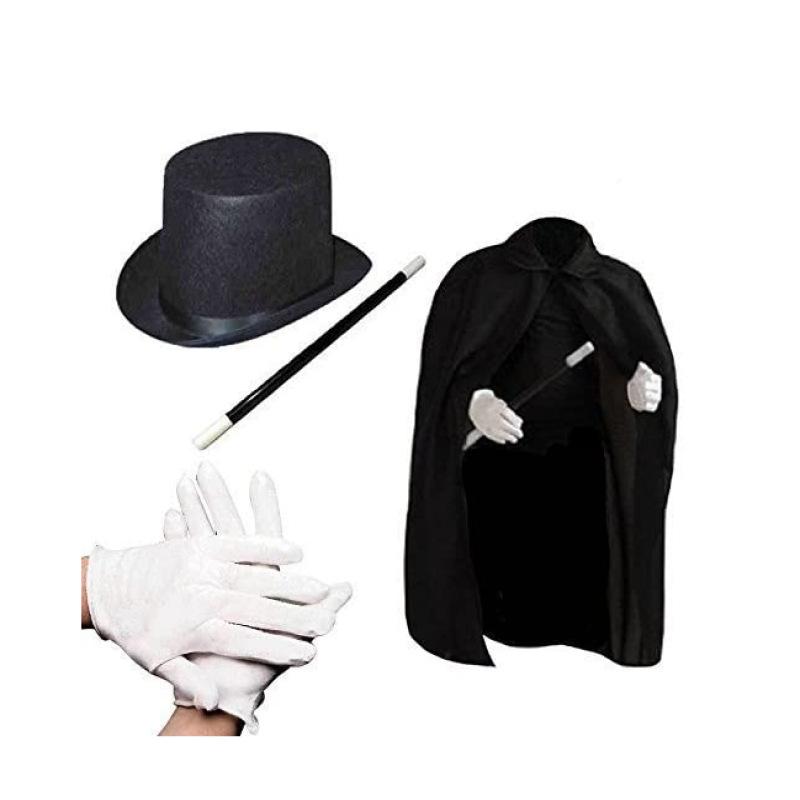 Western Halloween Children'S Double-Layer Cape, Magician Performance, Top Hat, Hat, Prop, Stage Performance Set
