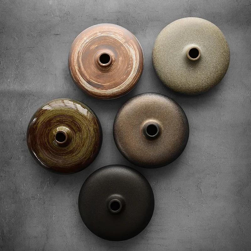 Vaso Zen Antico Stile Giapponese Gres Piantina Idroponica Piccolo Vaso Ceramica Decorazione Tavolino Vasi