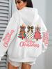 Colorful Bow Tree Print Women's Christmas Hoodie Sweatshirt