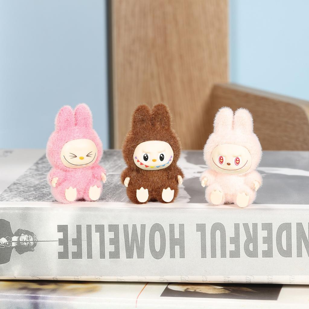 4Pcs Labubu Plush Toy Kawaii White Labubu Stuffed Plushies Toys for Pillow Children Key Chain Accessories Doll Toys 4cm
