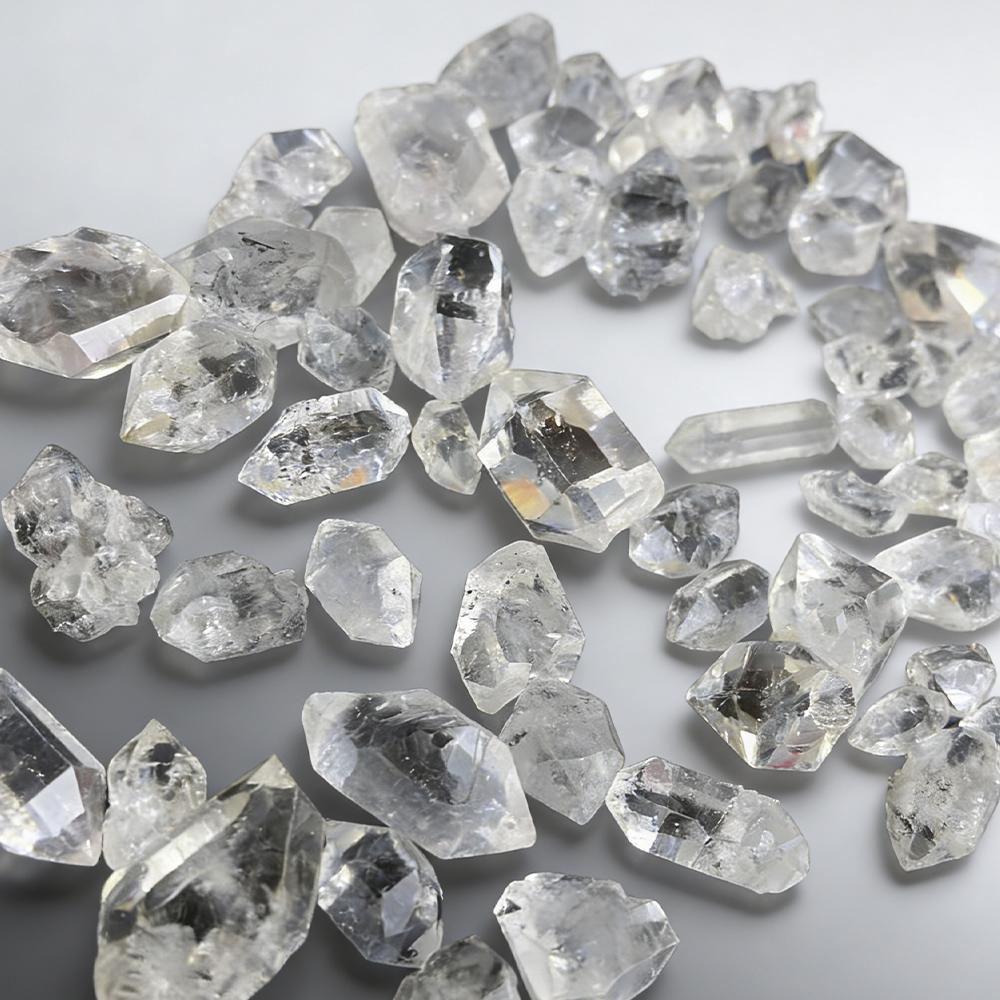 5Pcs Natural Herkimer Diamond Quartz Crystal - Raw Irregular Shaped Stone For Reiki Healing And Home Decor Collectible Stones