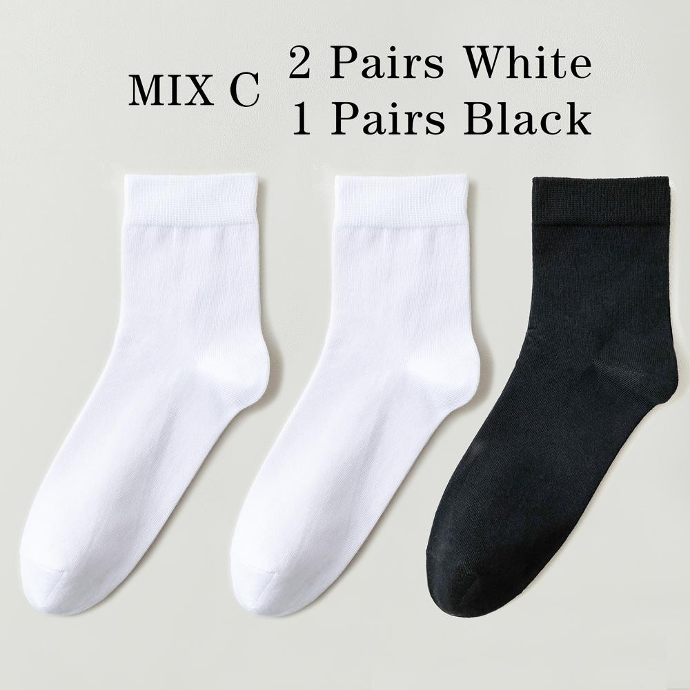 3 Pairs High Quality Casual Men's Business Socks Soft Breathable Cotton Socks Quick Drying Black White Long Sock