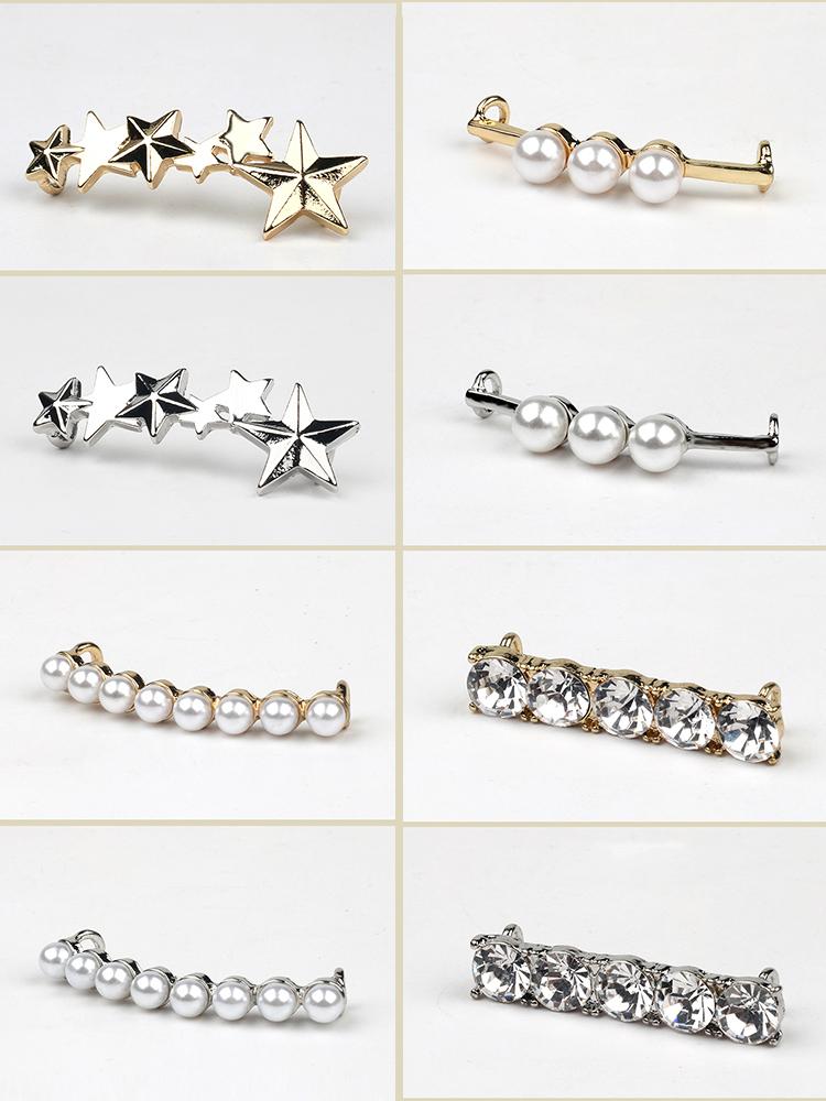 Sneakers Shoelaces Decoration Metal Shoelace Buckle Pearl Shoes Charm Accessories Shiny Rhinestones Women Shoe laces Decorative