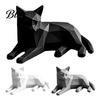 Cute Shelf Accents for Living Room 3D Printed Geometric Cat Figurine, Minimalist Desktop Sculpture Lovers, Simple Aesthetic Decor Nordic Style