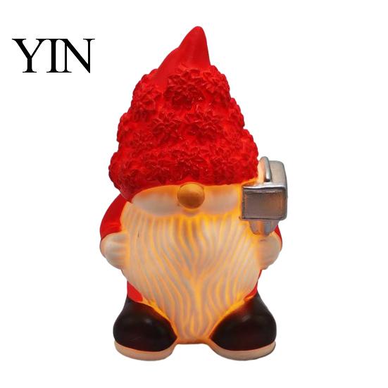 Cozy Nursery Night Lighting Christmas Light, Santa Snowman Elk Bell Figurine Lamp, Glowing Indoor Holiday Table Decorations LED Tabletop Decor,