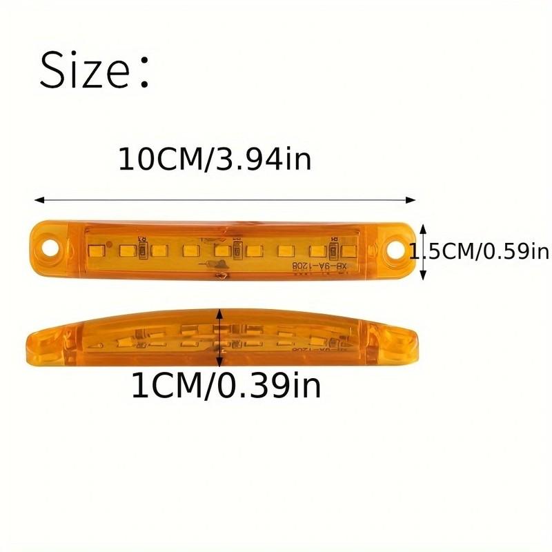 10pcs White/Red/Blue/Yellow/Green 9 LED Side Marker Indicators Clearance Lights Tail Rear Turn Bus Boat Truck Bus 12v DC