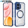 KEYSION Transparent Magnetic Case for Honor 400 Pro 5G Silicone+PC Heavy Duty Shockproof Phone Cover for Huawei Honor 400 Lite