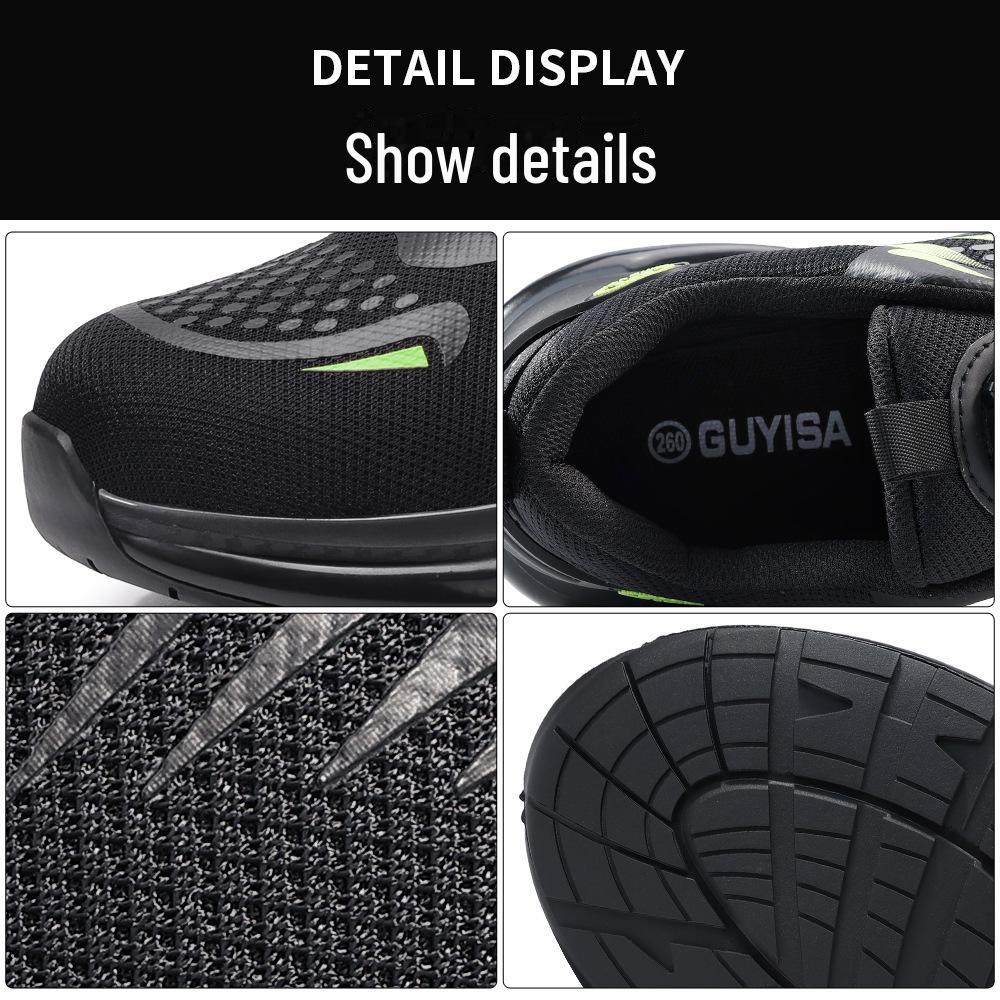 Pantofi de siguranță pentru bărbați ușori cu vârf de oțel - design anti-zdrobire, anti-punctură, cu cataramă rotativă pentru lucrări de construcții de toamnă/iarnă