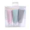 3Pcs 38/60/80ml Travel Silicone Lotion Shampoo Shower Gel Cosmetics Empty Bottle