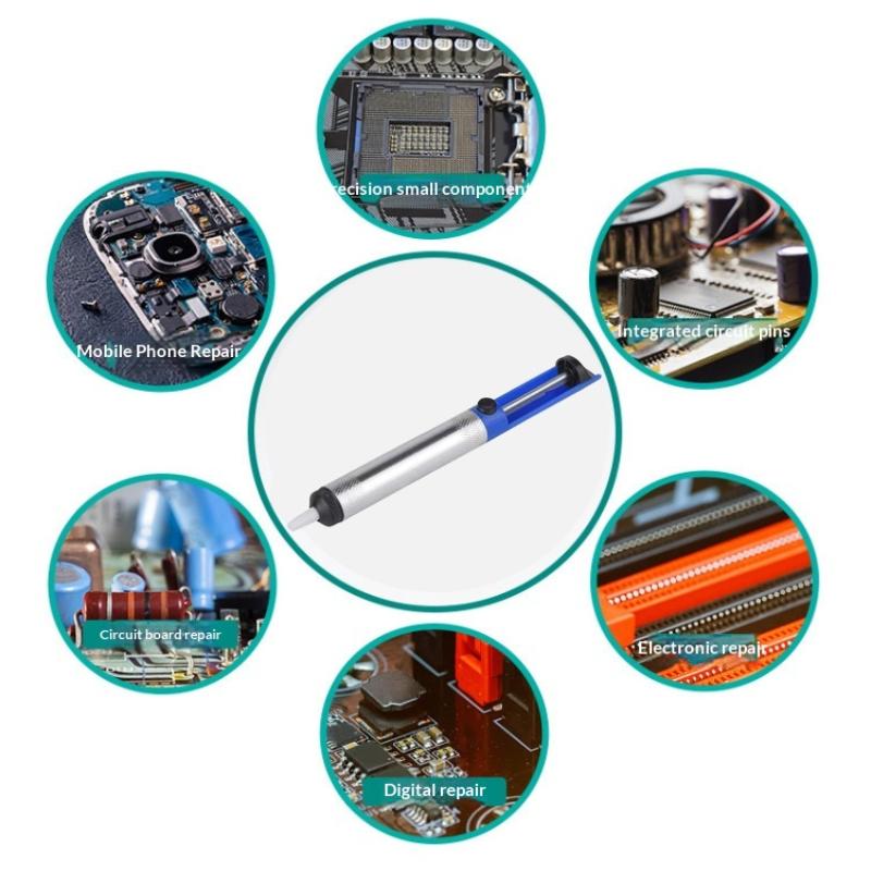

Aluminum Metal Desoldering Pump Suction Tin Gun Soldering Sucker Pen Removal Vacuum Desoldering Pump Tool 1 pc
