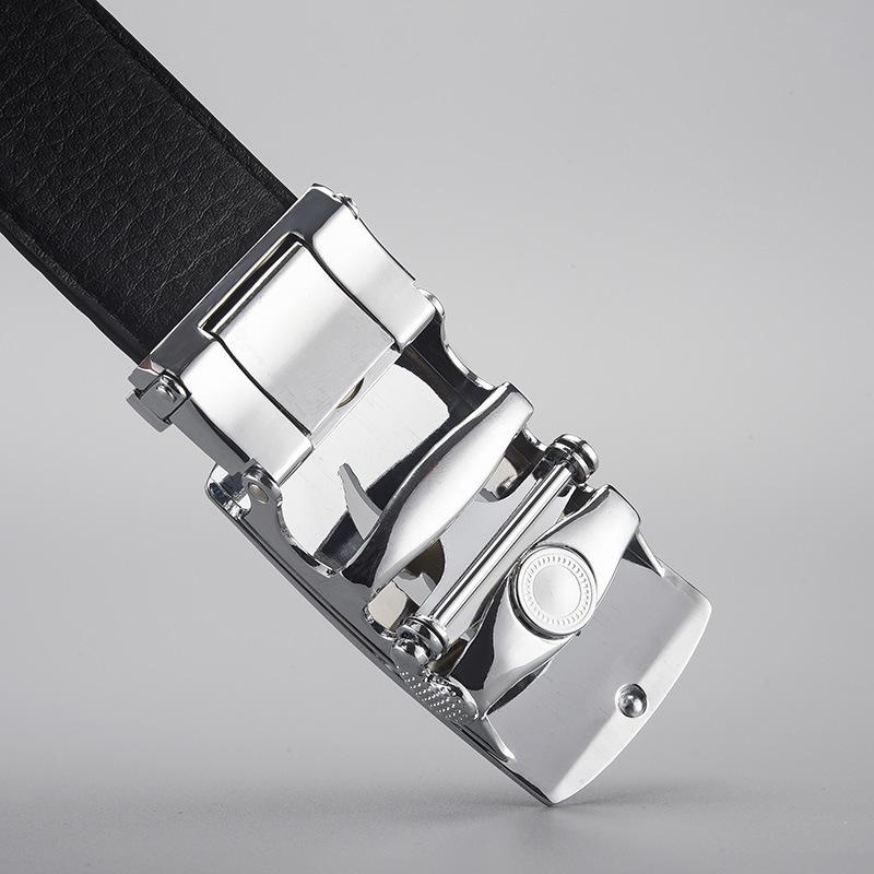 Belt Men'S Business High-End Leather Alligator Pattern Automatic Buckle Belt Embossing