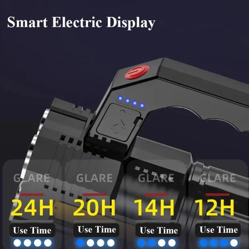 800LM Portable  LED Strong Light Flashlight USB Rechargeable Waterproof Handheld Lantern Flashlights for Outdoor Camping