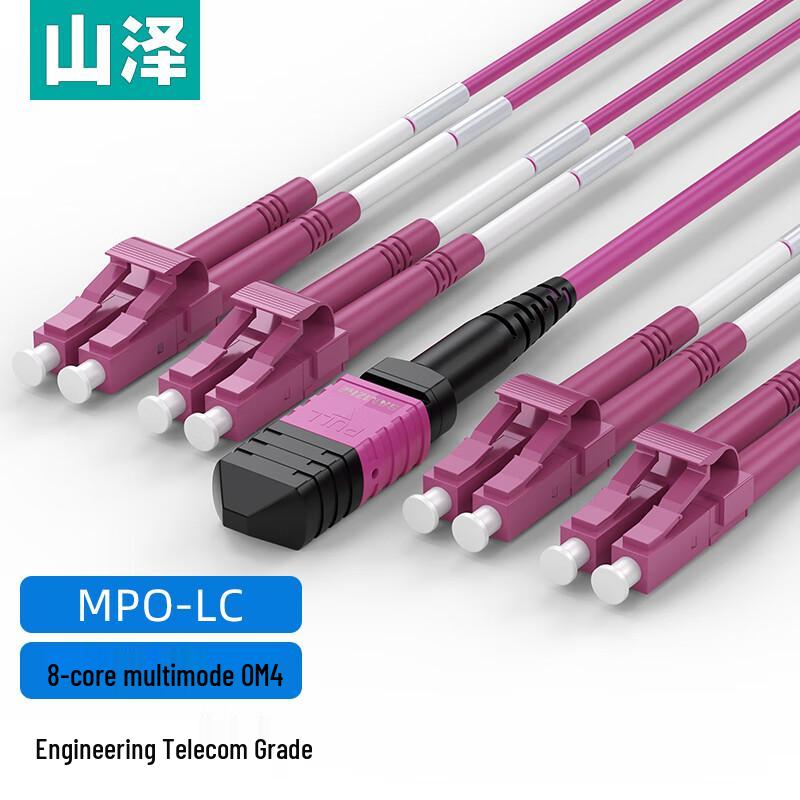 

SAMZHE MPO-LC 8-Core OM4 Multimode Fiber Optic Patch Cable