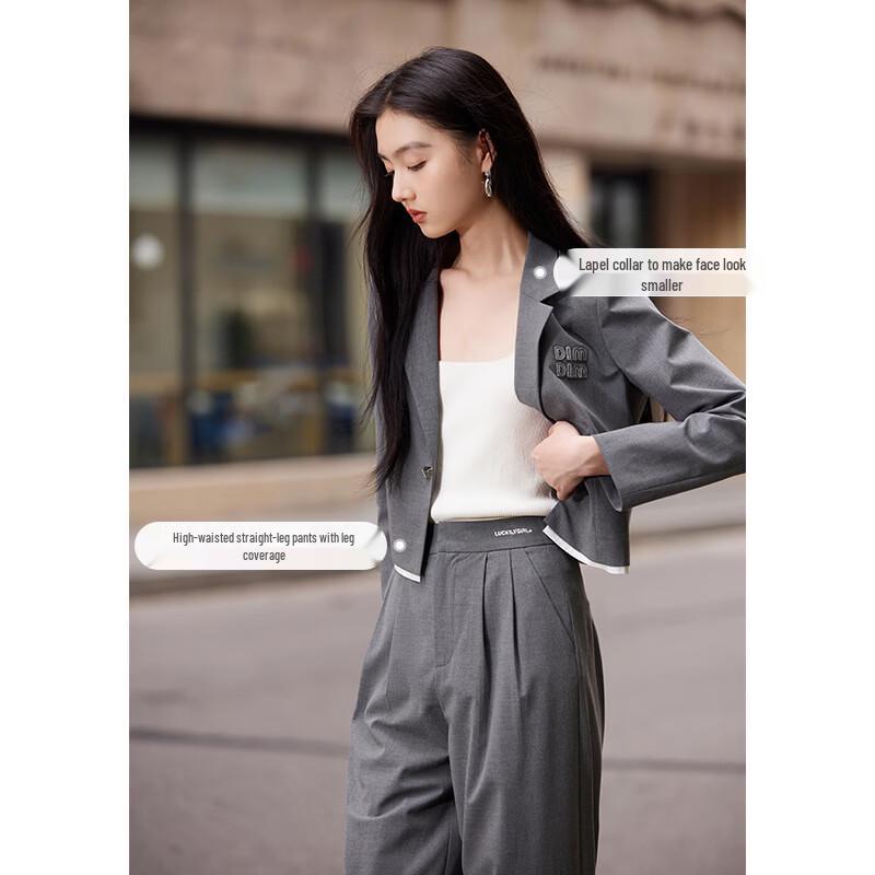 Women's Elegant Grey Commuter Suit Set